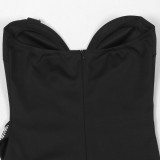 Sexy irregular rhinestone patchwork tube dress