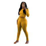 Autumn sports suits ribbed stretch yoga sports suits for women