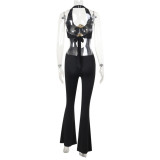 Lady Sexy Slim Fit 3D Flower Jumpsuit