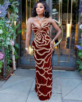 Women's party dress sexy V-neck tube evening dress