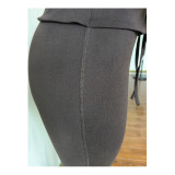 2025 Spring Solid Color Slim Fit Hoodies Bell Bottom Pants Two Piece Tracksuit