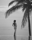 2025 hollow out slit long beach cover-up bohemian dress long floor-length open-back fishtail evening dress