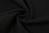 Women's sexy side hollowed-out slim-fit round neck flower decoration long-sleeved dress