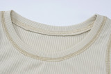 Solid Color Slim Round Neck Sleeveless Ribbed Long Vest Dress