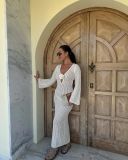 Sexy backless knitted maxi beach dress V-neck elegant long dress