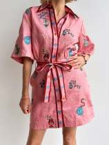 Women's casual linen blouse dress