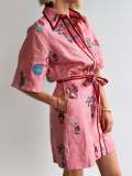 Women's casual linen blouse dress