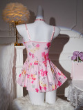 Sexy lingerie lace see-through temptation hollow floral skirt Valentine's Day uniform