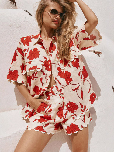 Women's casual print short set