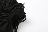 Women Solid Color Sexy Crop Top Matching Wide Legges Pants Two Piece Clothing Set