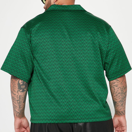 Printed short-sleeved shirt men's summer casual loose top shirt