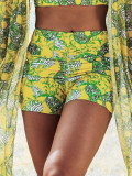 Sexy women's three piece bikini print swimsuit