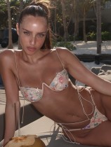 Embroidered underwire bikini sexy two-piece swimsuit for women