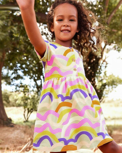 Girls dress summer children princess dress cotton round neck short sleeve children's dress