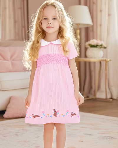 Children's skirt summer skirt combed short sleeve girls skirt