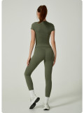 Spring summer yoga suit short-sleeved yoga pants suit women's two-piece suit high-end yoga clothes