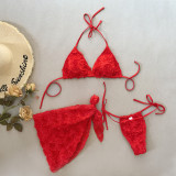 Women Three Piece Flower Bikini Swimwear