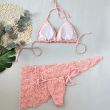 Women Three Piece Flower Bikini Swimwear