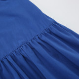 V-neck halter casual A-line maxi dress