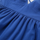 V-neck halter casual A-line maxi dress