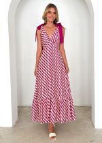 Summer Long Dress for Women V-Neck Sleeveless Printed Dress