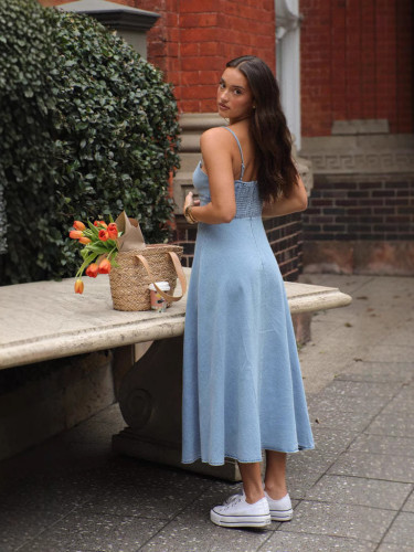 Summer women's sleeveless sling slim dress