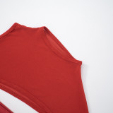 Summer round neck pullover sexy hollow out hot girl dress