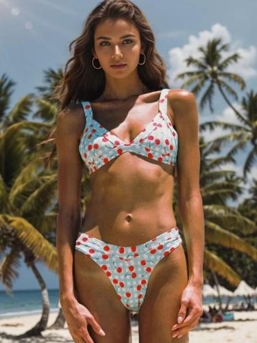 Women's Sexy Two-Piece Bikini Print Set
