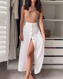 Ladies fashion long sleeve solid color loose two piece suit