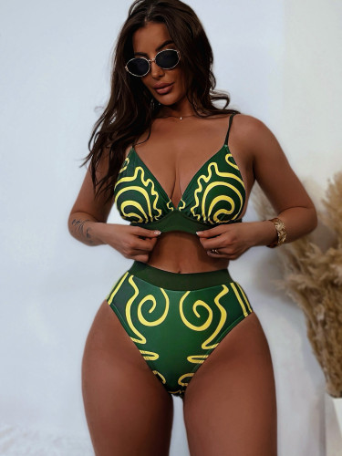 Sexy Printed Beach Swimsuit Women's Bikini Swimsuit Swimming Set
