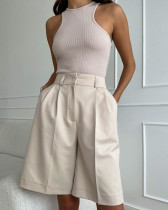 Women's casual work shorts straight pants loose five-point suit shorts