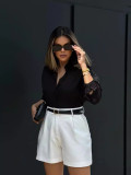 Women's casual high waist work shorts