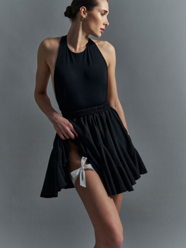 Women's splicing ruffled short skirt summer Y2K street splicing mini pleated skirt