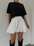Women's splicing ruffled short skirt summer Y2K street splicing mini pleated skirt