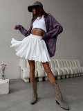 Women's splicing ruffled short skirt summer Y2K street splicing mini pleated skirt