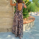 Casual Leopard Print Top + Skirt Two-Piece Set