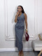 Women's summer solid color simple sleeveless skirt two-piece suit