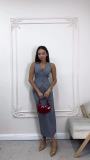 Women's summer solid color simple sleeveless skirt two-piece suit