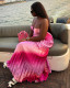 Women's sweet pleated halter neck maxi swing dress