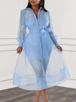 Sexy mesh fashion strappy shirt dress camisole two piece set