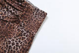 Sexy sleeveless bodysuit high waist leopard print trousers set