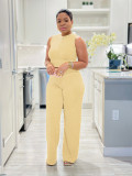 Women's casual knitted wide-leg pants two-piece suit