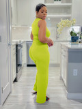 Women's casual knitted wide-leg pants two-piece suit
