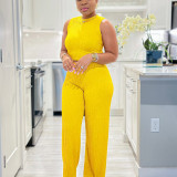Women's casual knitted wide-leg pants two-piece suit