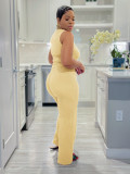 Women's casual knitted wide-leg pants two-piece suit