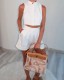 Women casual backless white solid color mini shorts two-piece set
