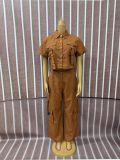 Women casual two piece cargo trousers set