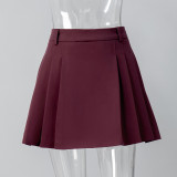 Simple pleated skirt spring and summer sweet mini skirt for women