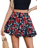 Summer A-line floral casual ruffled ladies printed mini skirt