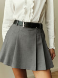 Simple pleated skirt spring and summer sweet mini skirt for women